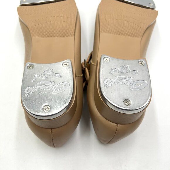 Capezio Womens Size‎ 7.5 3800 Mary Jane Caramel Tan Buckled Dance Tap Shoes - Picture 12 of 13